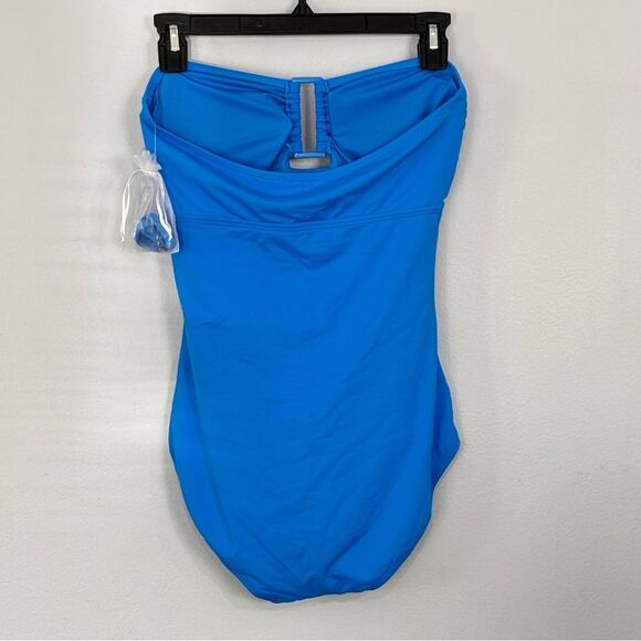 Anne Cole | Live In Color Strapless Bandeau Keyhole Shirred One Piece Swimsuit 8 - Picture 8 of 15